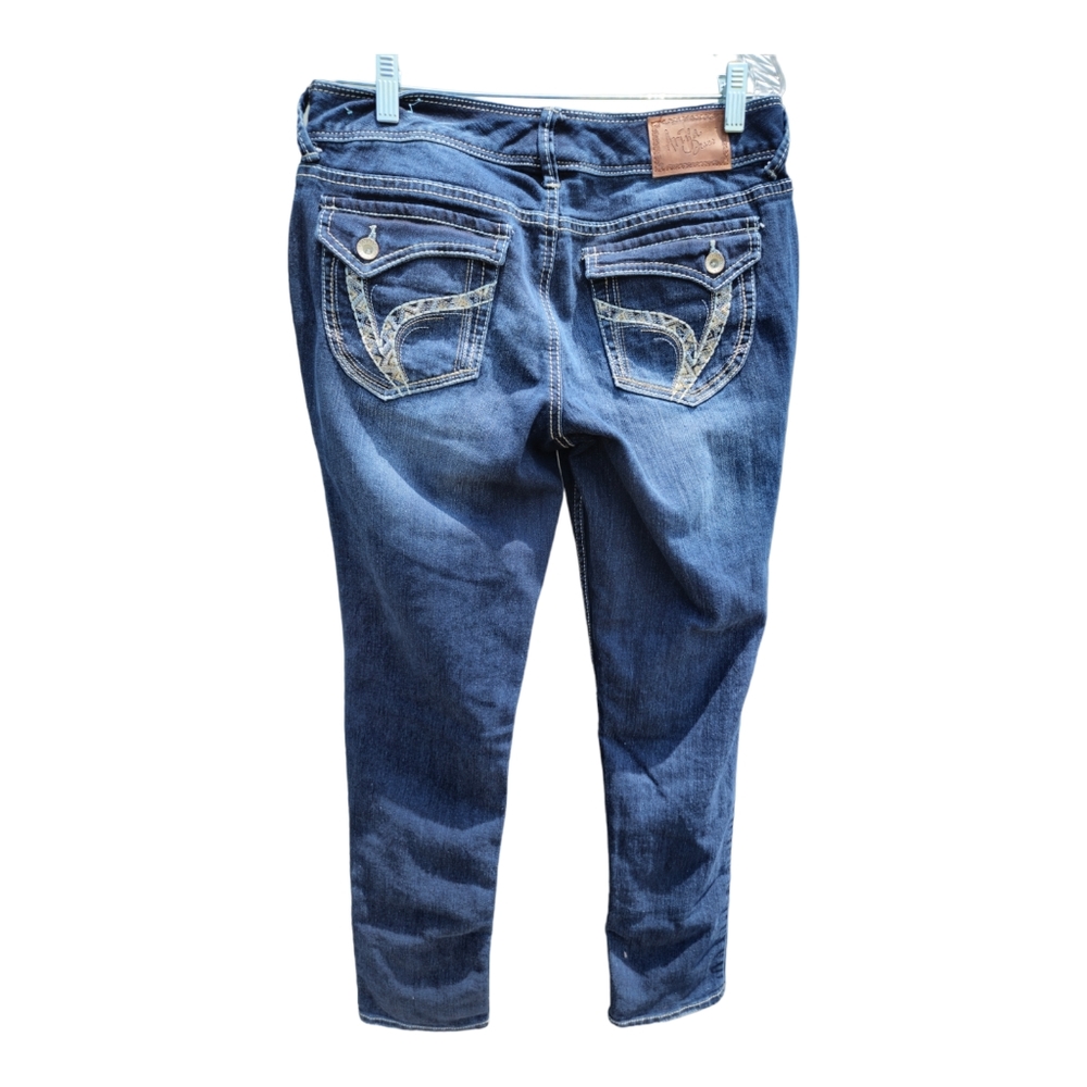 Ariya Jeans Womens Size 11/12 Denim Embroidered Pants Blue Medium wash